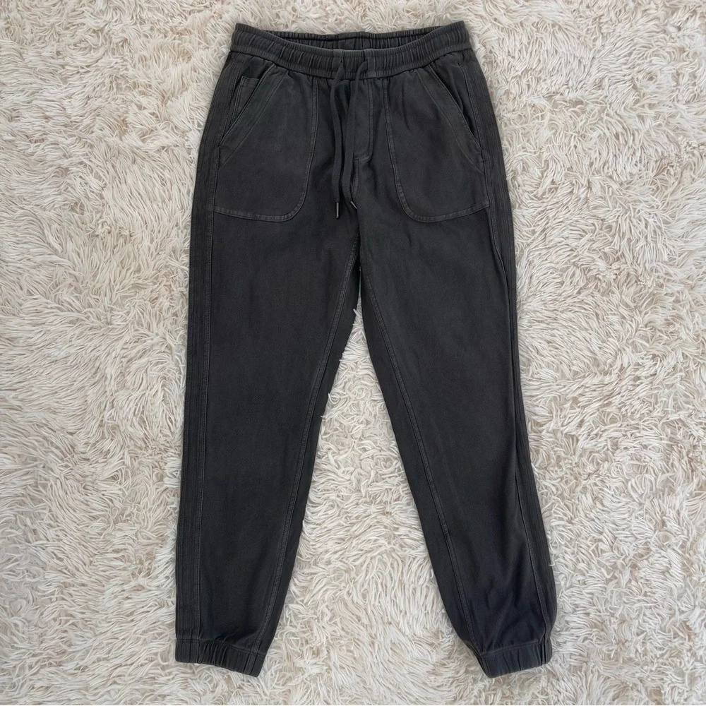 ATHLETA FARALLON JOGGER PANTS DRAWSTRINGS POCKETS CYPRESS GREEN  SZ 2